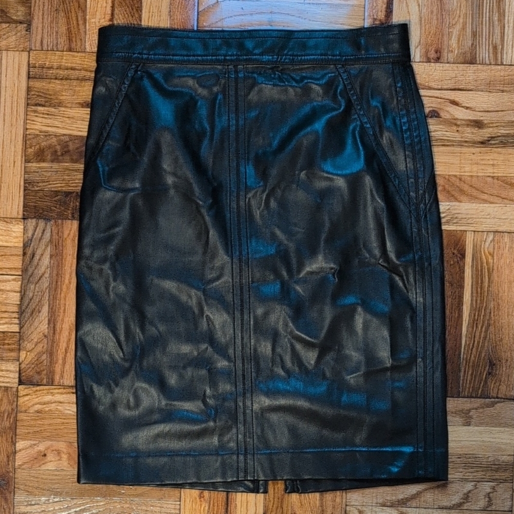 Black Leather Pencil Skirt